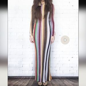 Shaindy Backer Striped Long Sleeve Dress Size S
